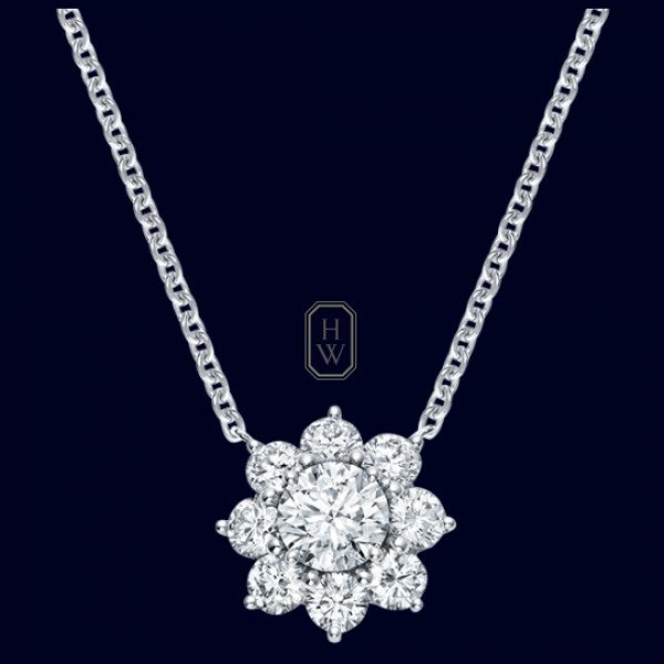 2023 Harry Winston Sunflower 18K  Platinum Diamond Necklaces