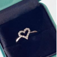 2023 Tiffany Love Heart Rings 18K Platinum Diamond GRP10764
