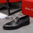 Ferragamo lace -up business leather shoes